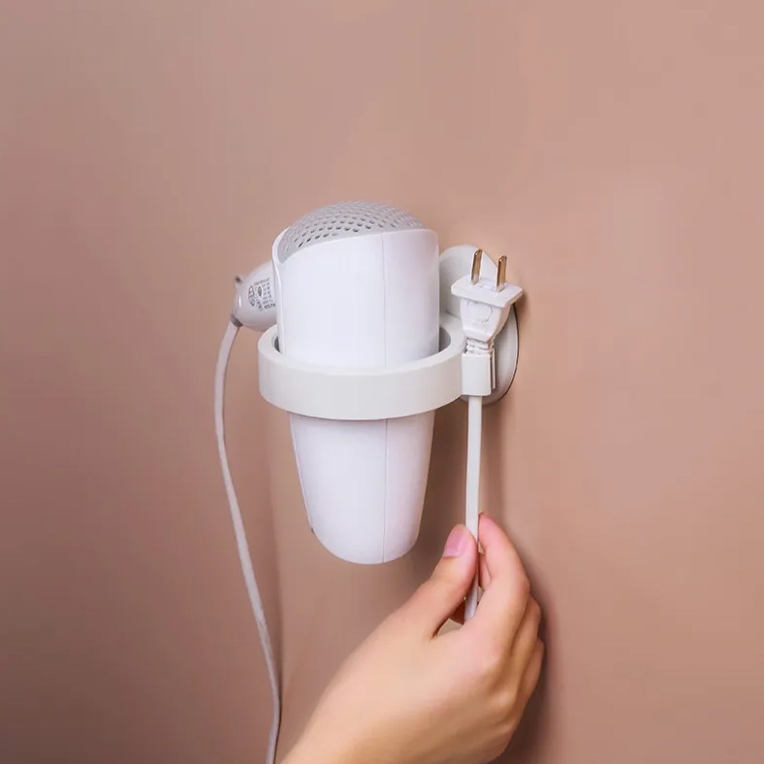 1306 Wall Mount Hair Dryer Holder with Suction Cup, Plastic Wall Bracket for Bathroom, Beauty Salon / Home Use Self Adhesive Hair Dryer Stand Rack (1 Pc) 1306 Wall Mount Hair Dryer Holder with Suction Cup, Plastic Wall Bracket for Bathroom, Beauty Salon / Home Use Self Adhesive Hair Dryer Stand Rack (1 Pc)